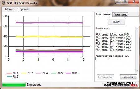 Wot Ping Clusters v1.2.1(Программа для пингования серверов)