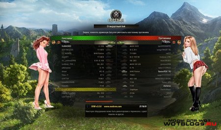 Экран загрузки боя с девушками для WoT 0.8.6