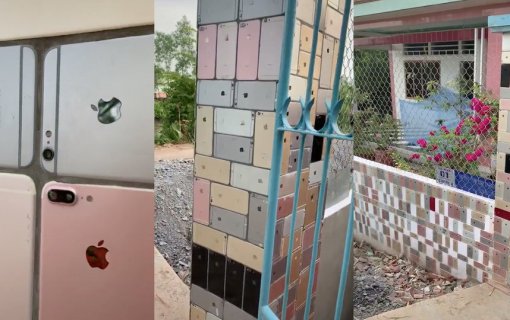 Работник сервисного центра во Вьетнаме оформил забор своего дома старыми iPhone