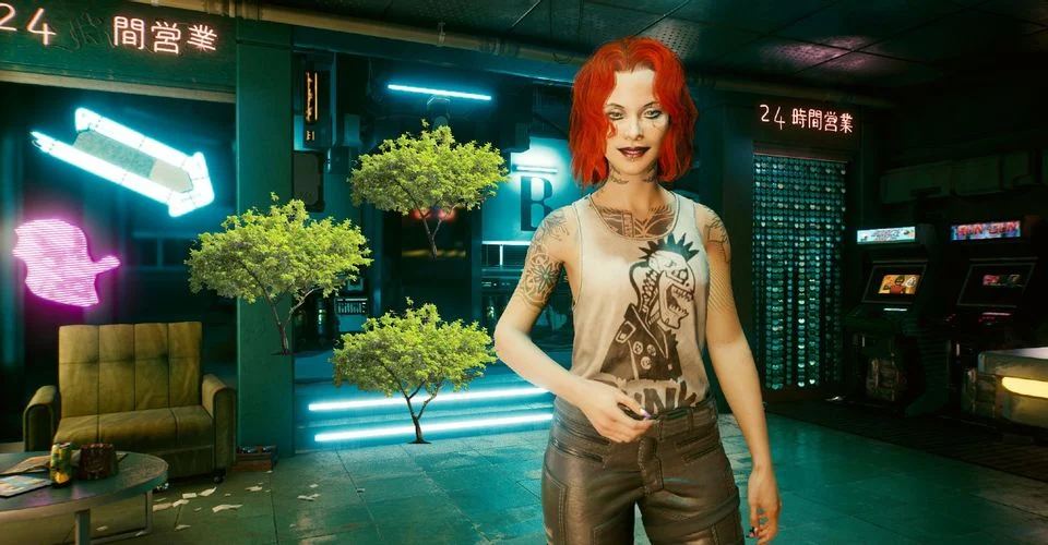 Глюк покрывает Найт-Сити в Cyberpunk 2077 деревьями