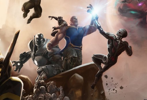 Художник представил битву Таноса с другими суперзлодеями из фильмов Marvel