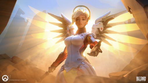 Россиянка показала откровенный косплей на Ангела из Overwatch в красных чулках